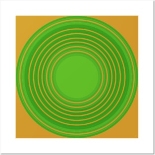 Orange and green circles Posters and Art